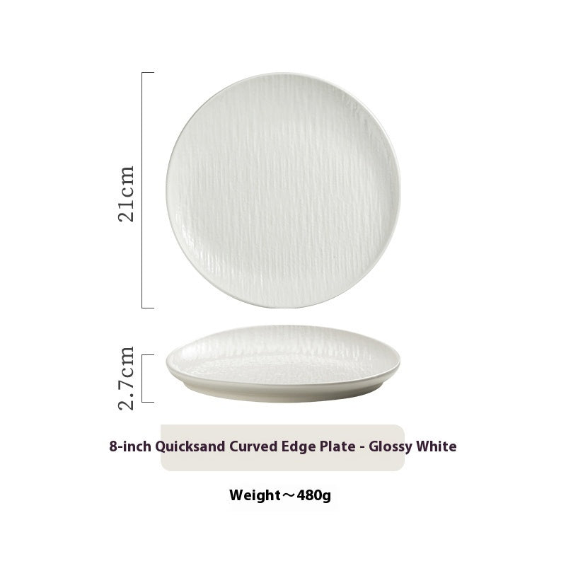 Household Black Ceramic Western Cuisine Plate