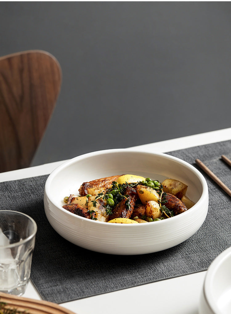 Ceramic Deep Round Household Plate Bowl