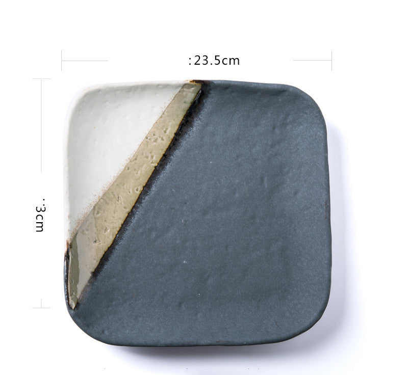 Retro Elegant Ceramic Round Square Plate