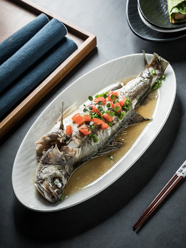 Ceramic Long Oval  Household Plate