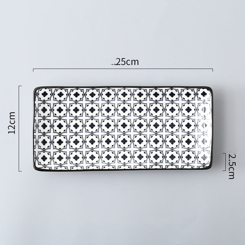 Sushi Plate Underglaze Color Rectangular Plate