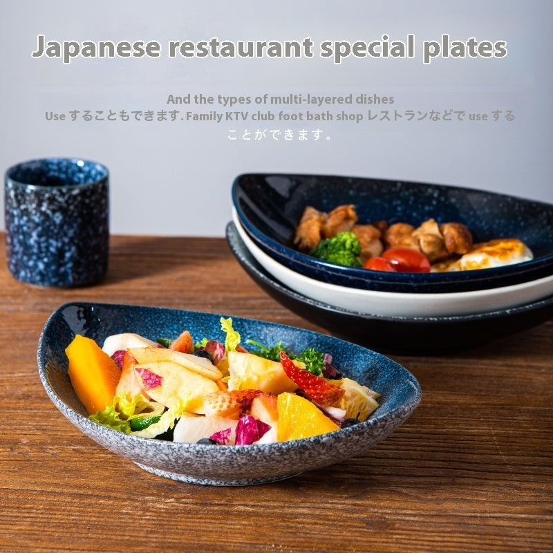 Oval Irregular Plate Ceramic Cold Salad Dish