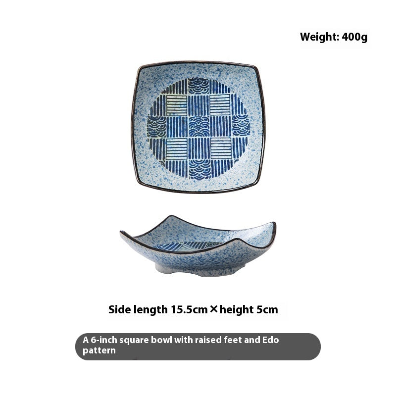 Special-shaped Four-corner Creative Simple Ceramic Bowl