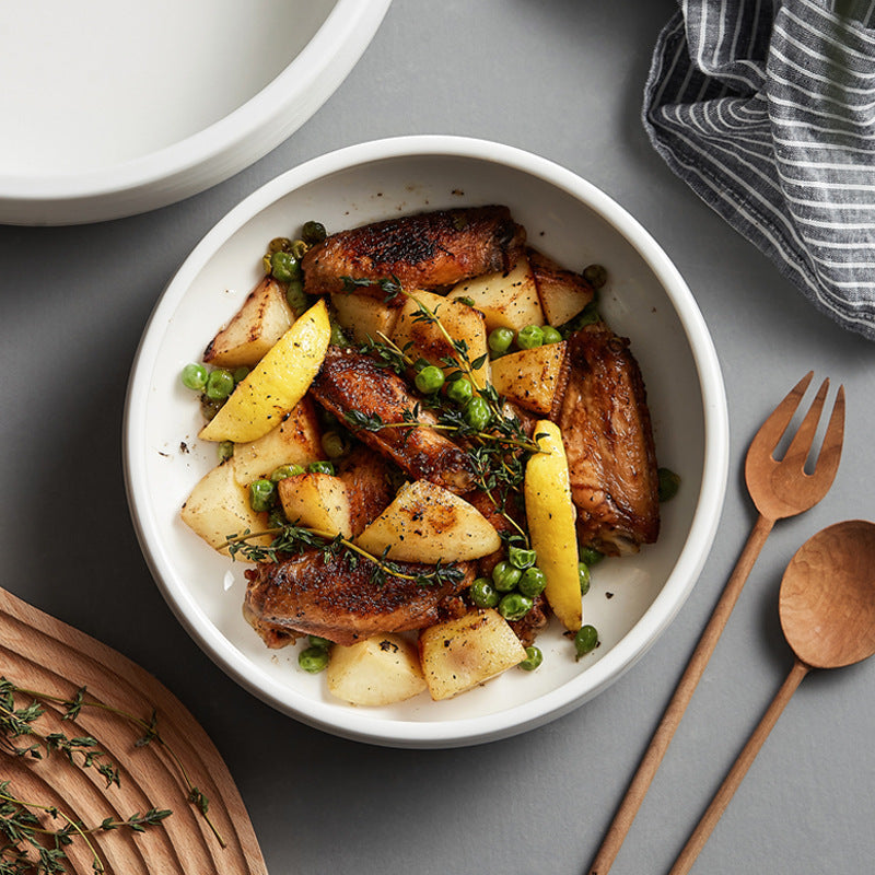 Ceramic Deep Round Household Plate Bowl