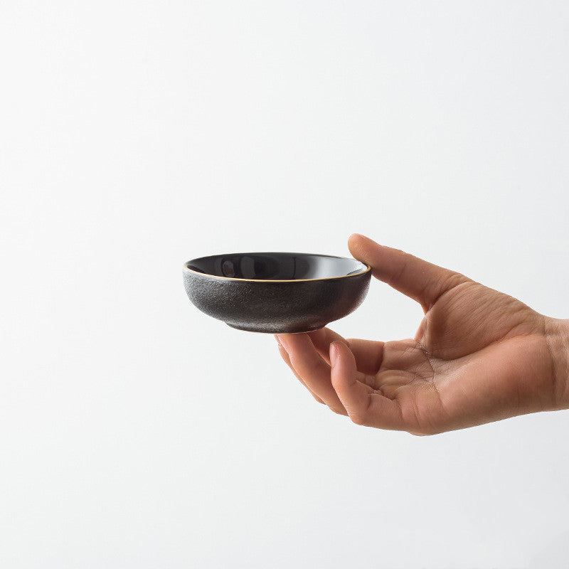 Black Ceramic Tableware Plate Bowl
