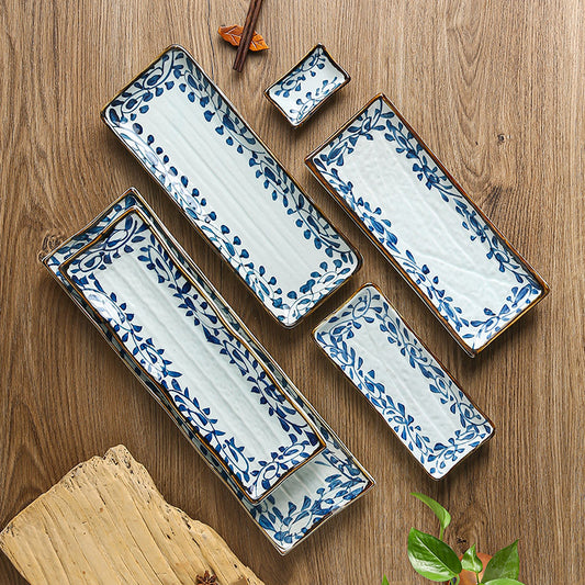 Ceramic Long Plate Rectangular Dessert Snack Plate