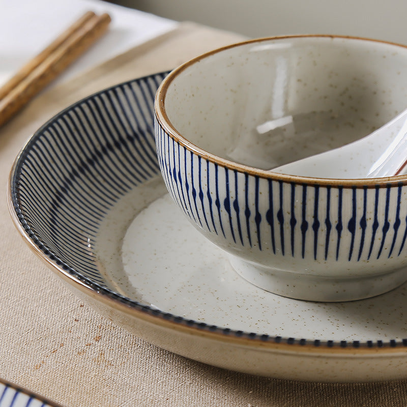 Vintage Ceramic Tableware Hand Painted Underglaze Plate