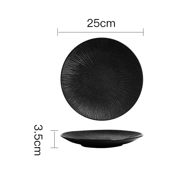 Creative Frosted Black Ceramic Plate