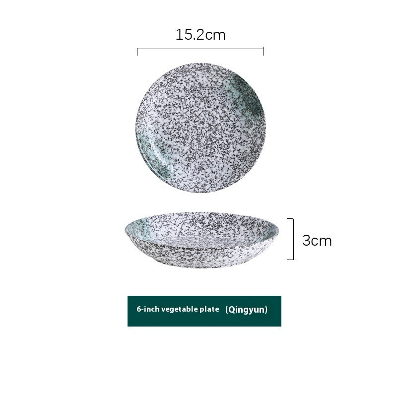 Retro domaći porculanski tanjur ispod glazure