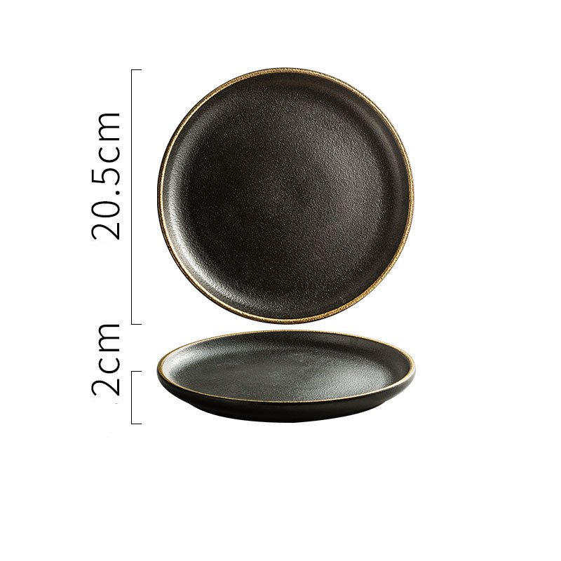 Creative Frosted Black Ceramic Plate