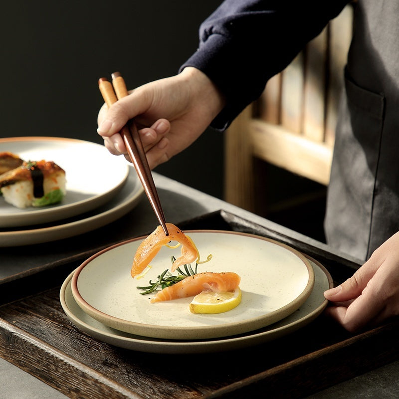 Round Light Ceramic Plate