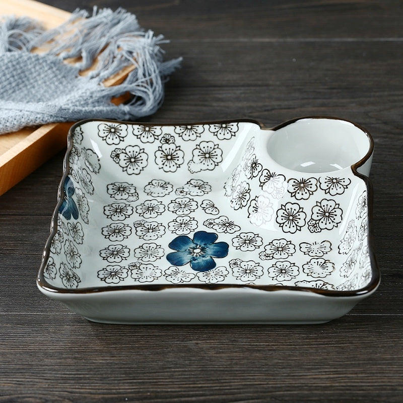 Ceramic Household Compartments Plate