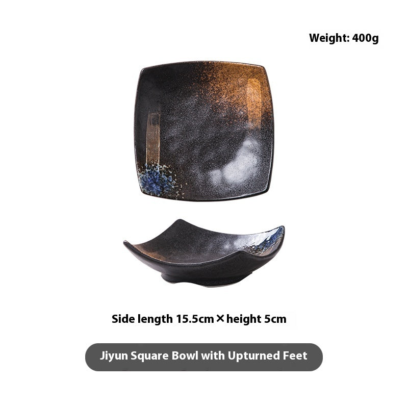 Special-shaped Four-corner Creative Simple Ceramic Bowl