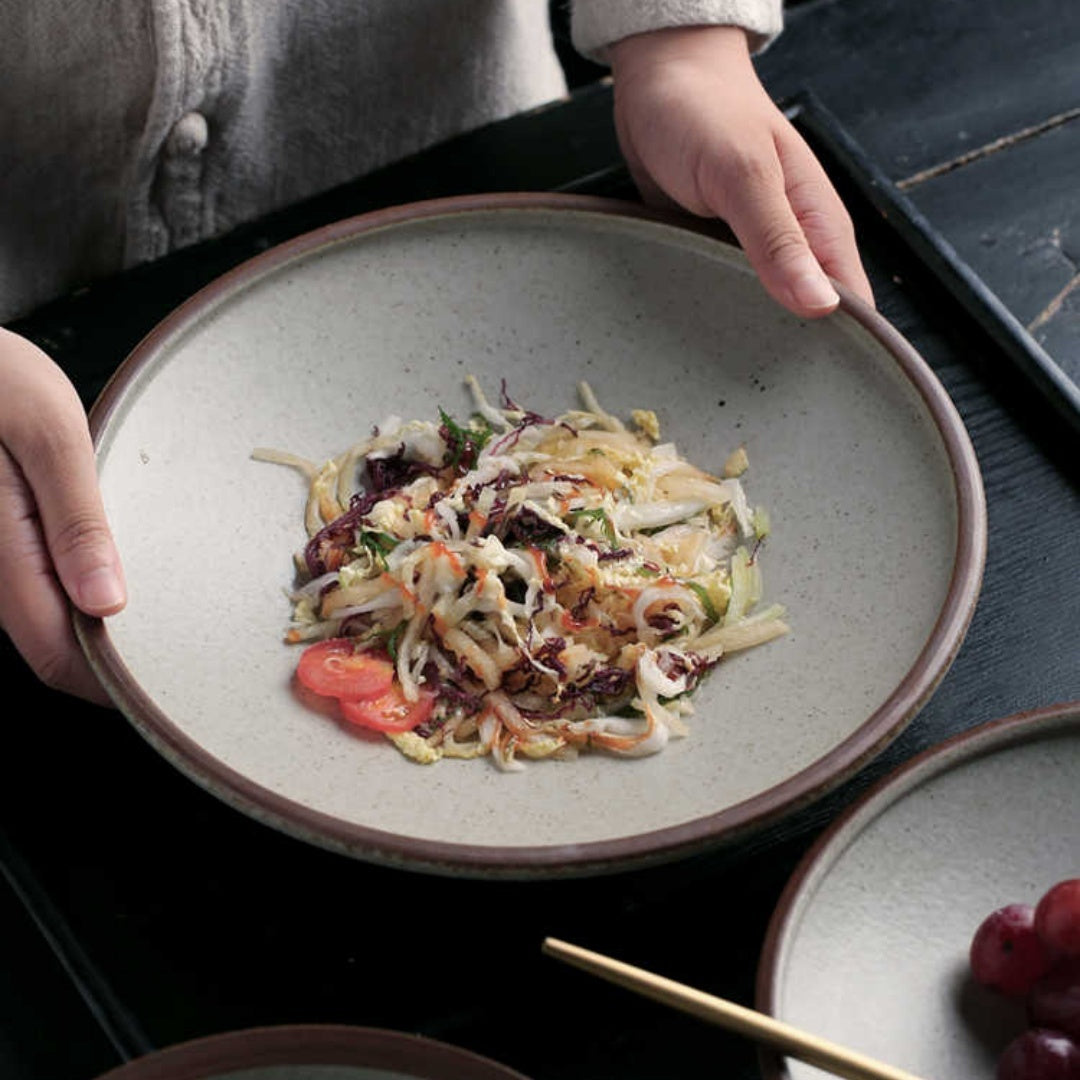 Retro Handmade Household Ceramic Plate