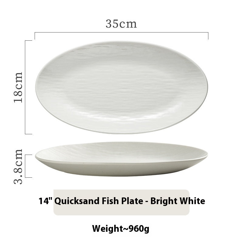 Ceramic Long Oval  Household Plate