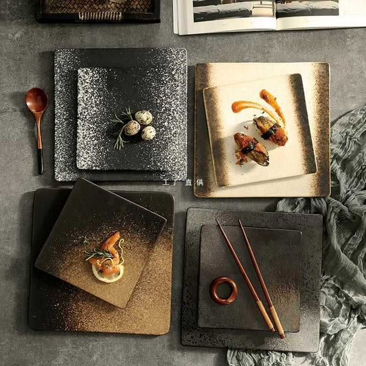 Square Colored Ceramic Plate