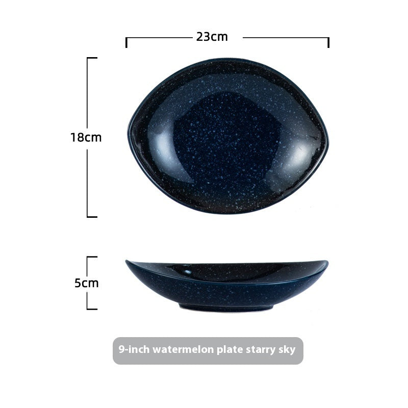Oval Irregular Plate Ceramic Cold Salad Dish