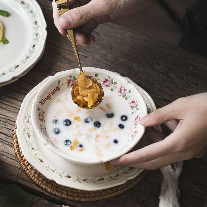 Rose Flat Bowl Home Ceramic Plate