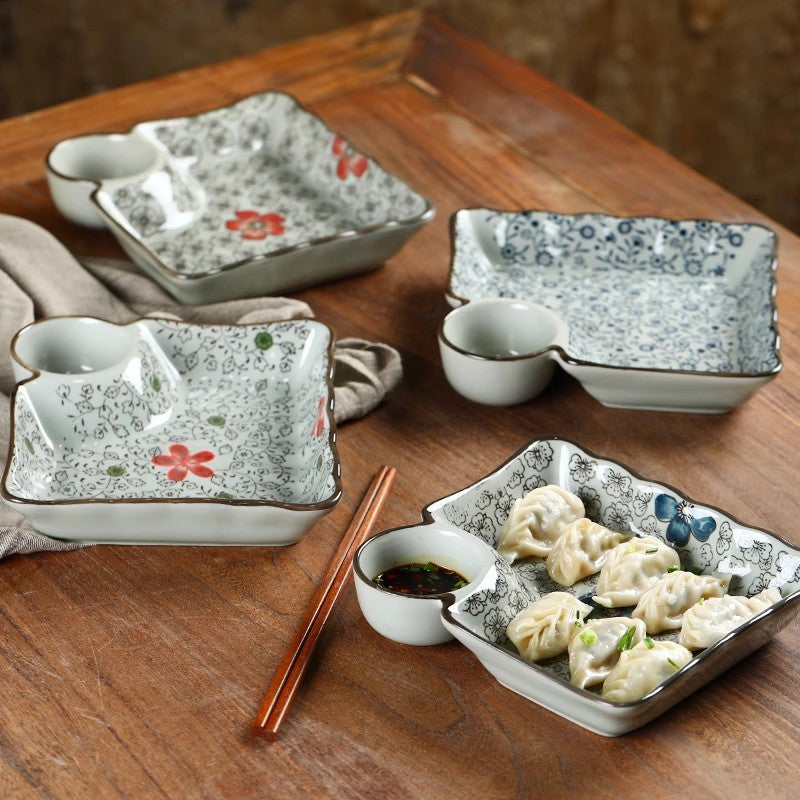 Ceramic Household Compartments Plate