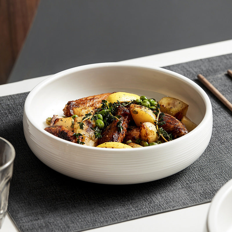 Ceramic Deep Round Household Plate Bowl
