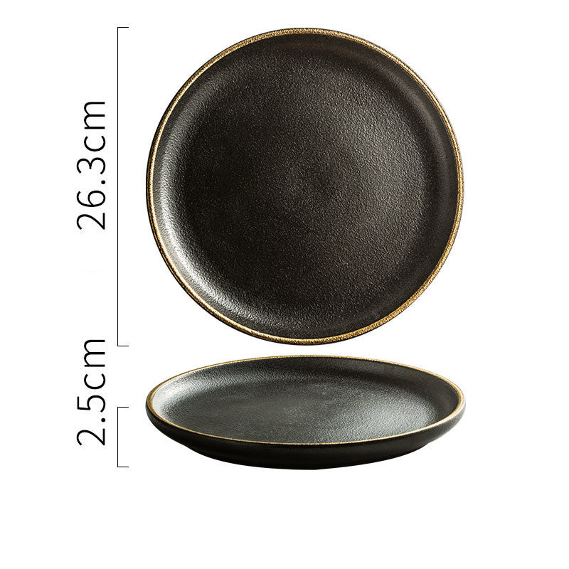 Creative Frosted Black Ceramic Plate