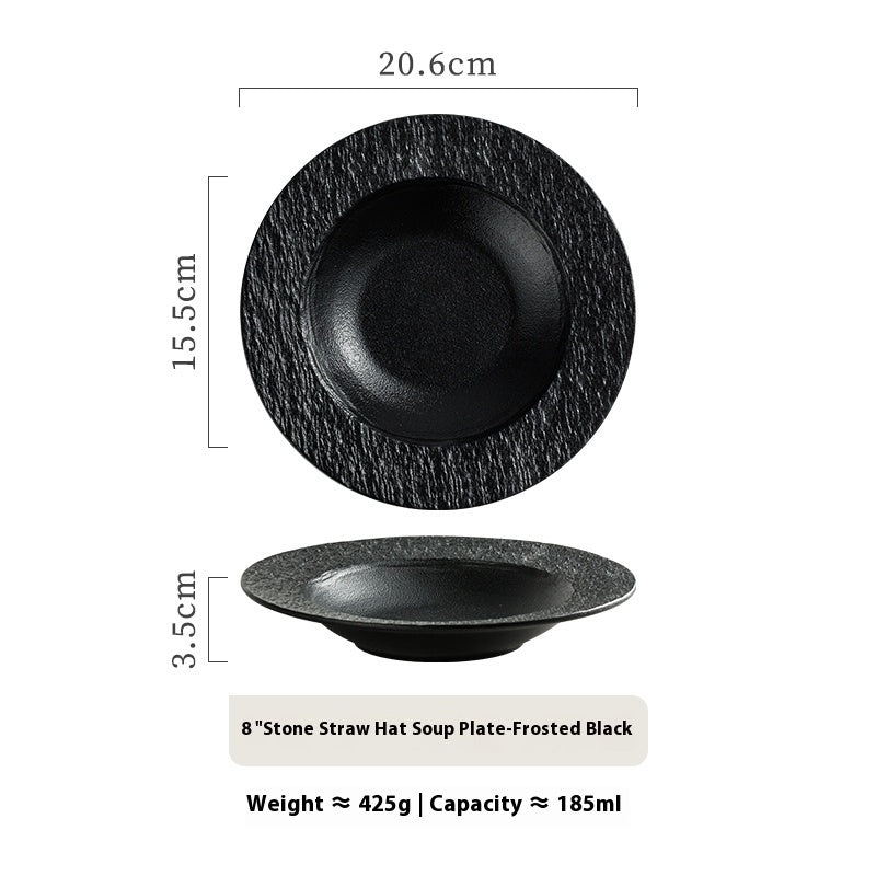 Stone Pattern Soup Ceramic Household Plate
