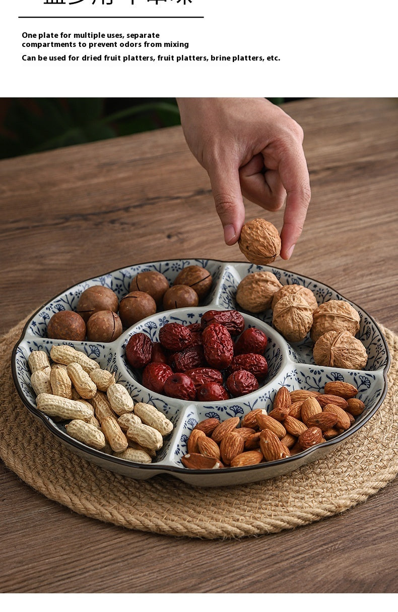 Five-grid Ceramic Restaurant Hotel Plate