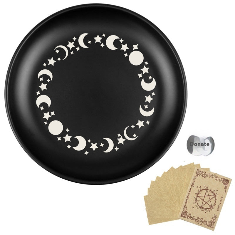 Black Cat Pattern Ceramic Round Plate