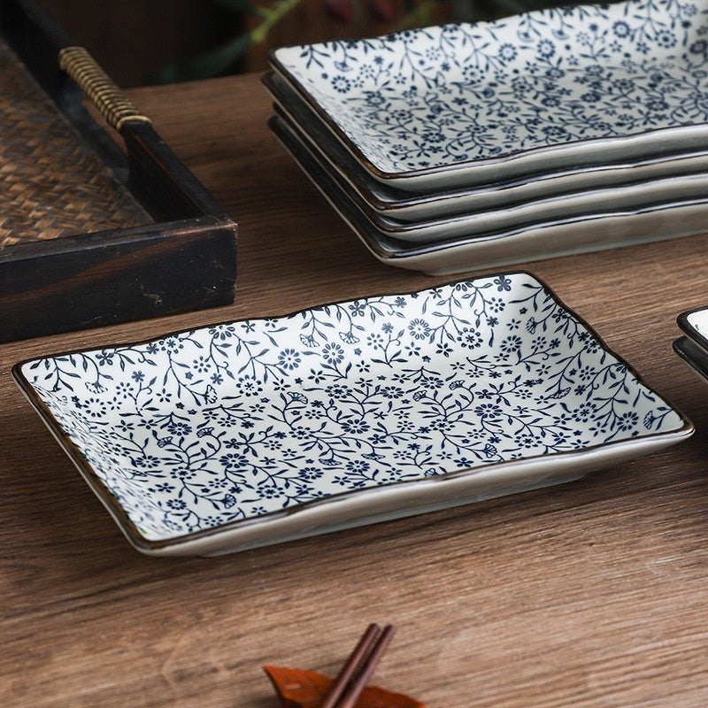 Ceramic Rectangular Antique Tableware Plate