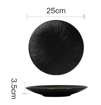 Creative Frosted Black Ceramic Plate
