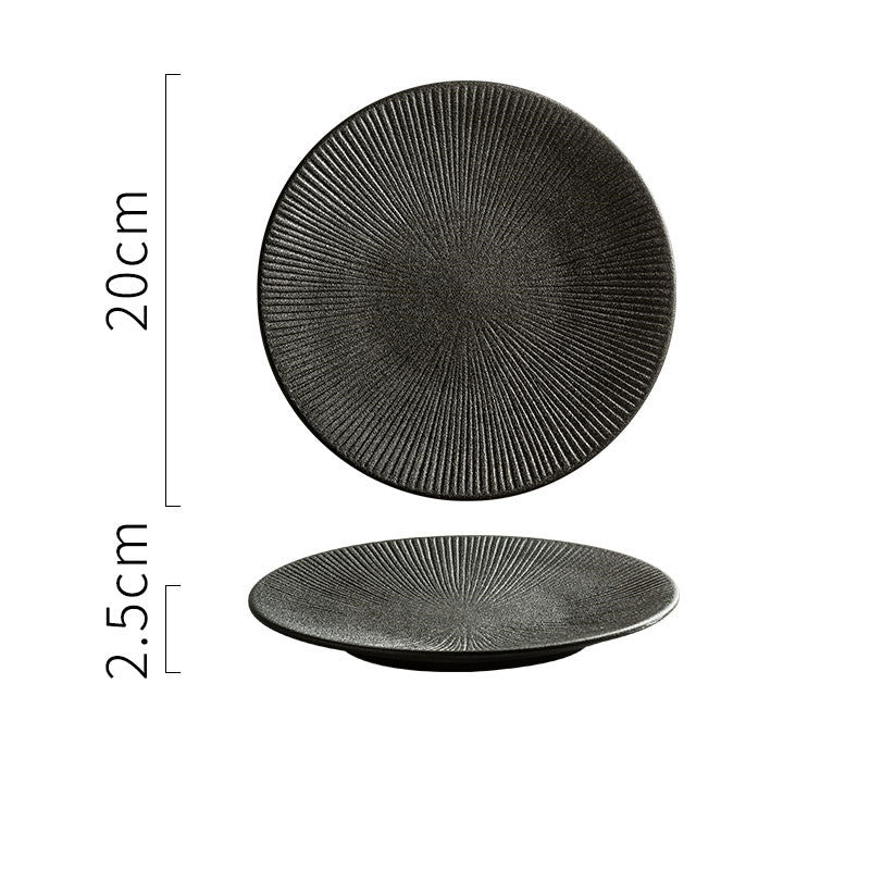 Creative Frosted Black Ceramic Plate