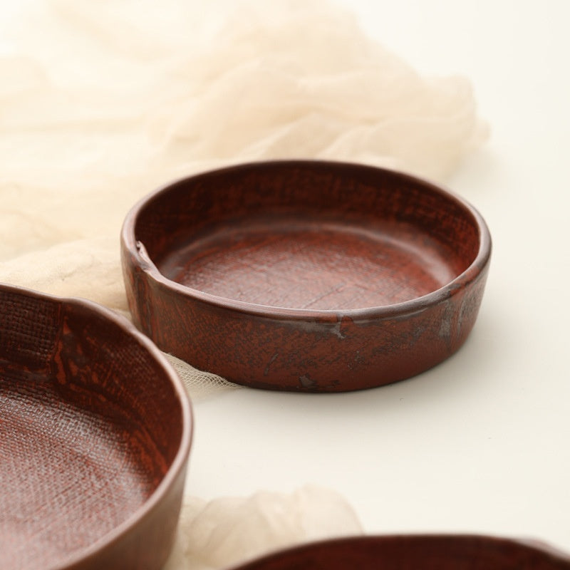 Retro Ceramic Deep Plates Creative Household Plate