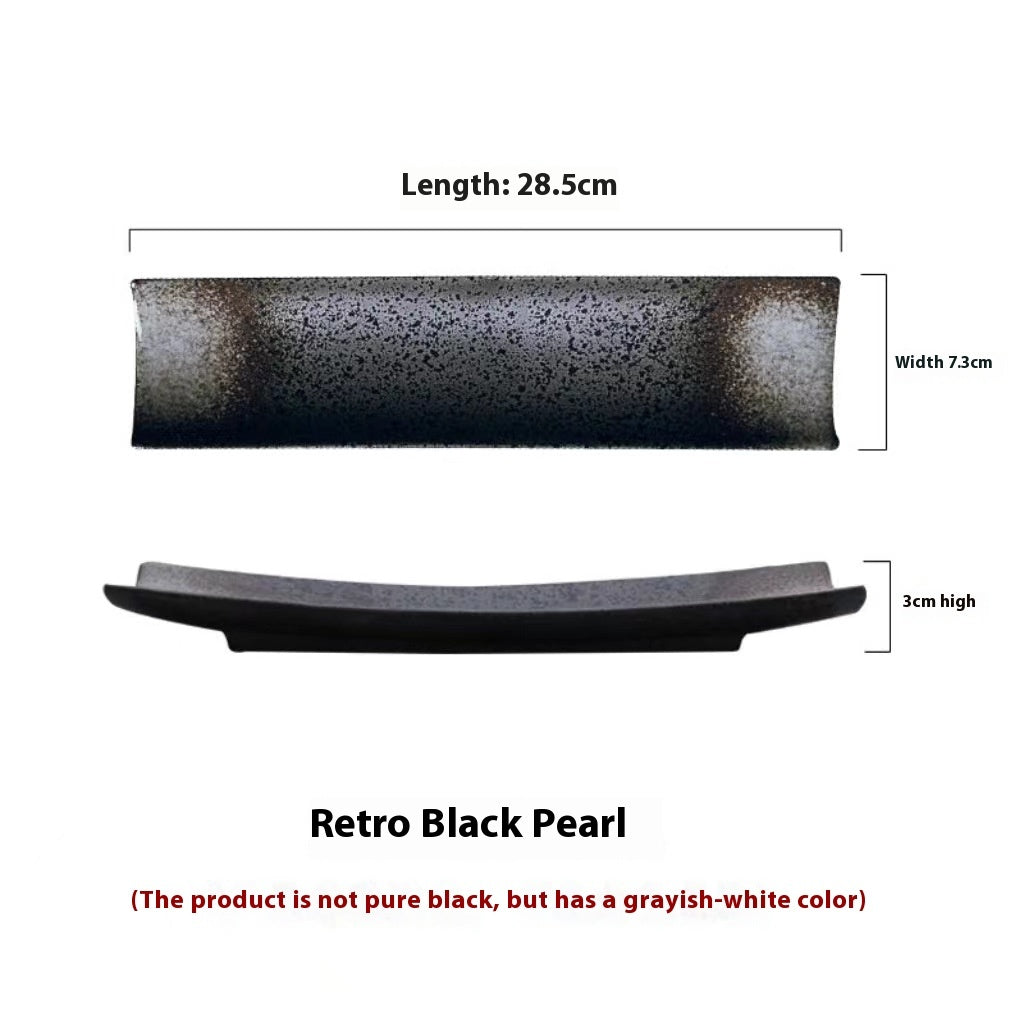 Hotel Household Restaurant Ceramic Long Plate