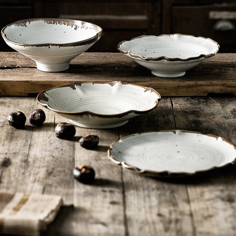 Vintage čipkasti voćni tanjur prigušeni zbroj tanjura