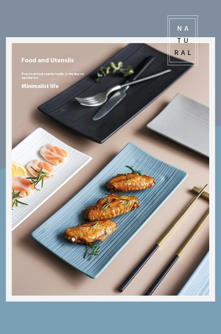 Rectangular Plate Household Minimalist Porcelain Dinner Plate