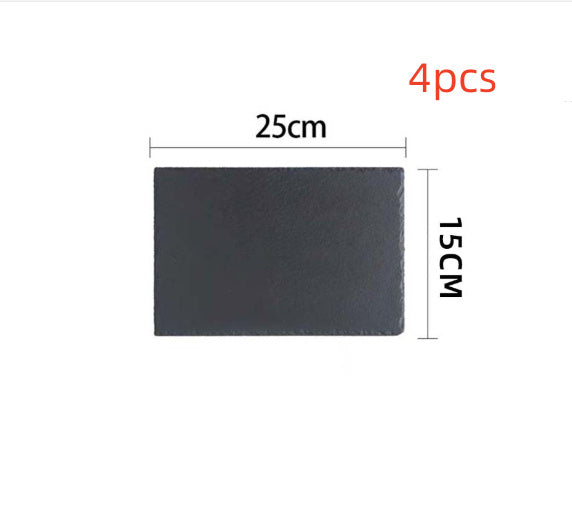 European-style Black Round Square Stone Plate