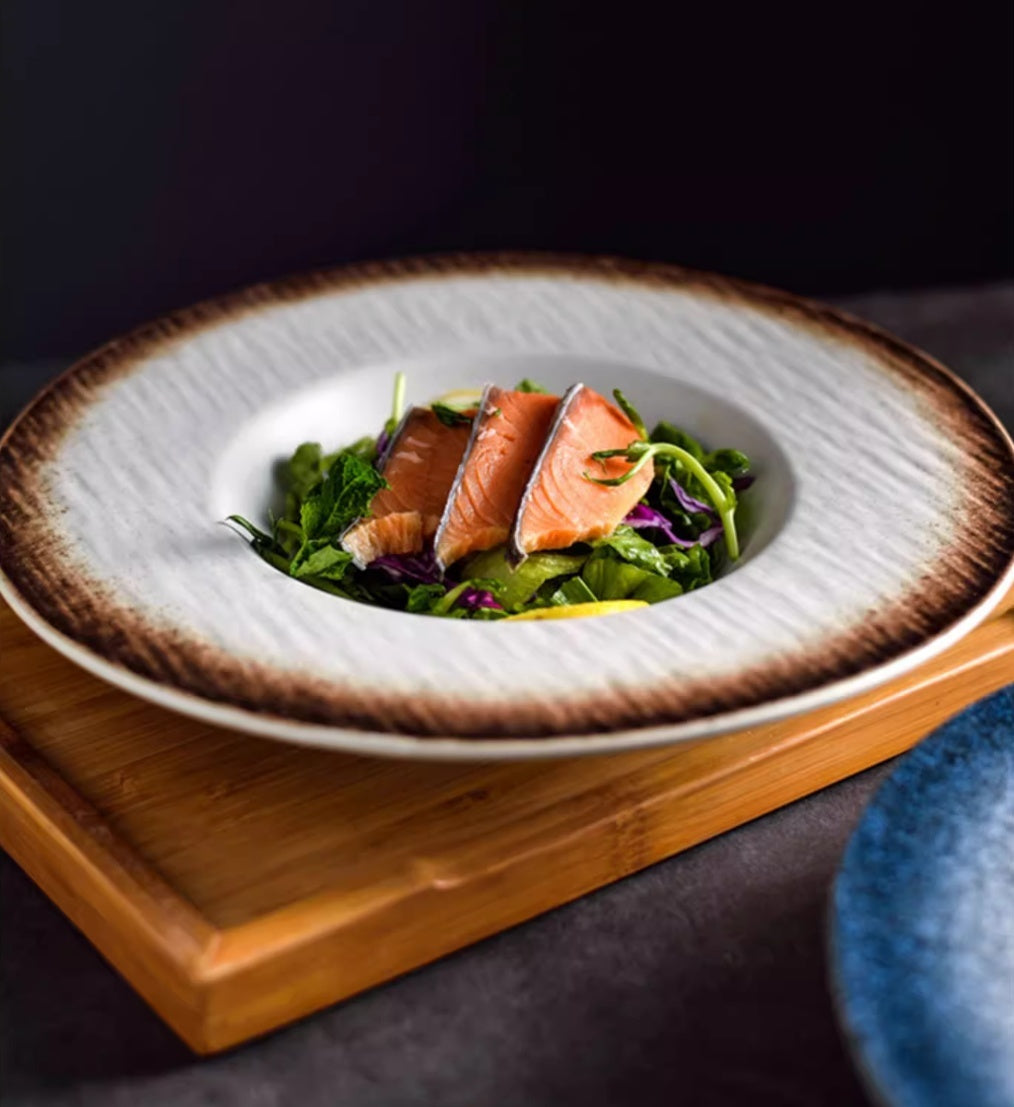 Creative Embossed Black Spaghetti Straw Hat Plate