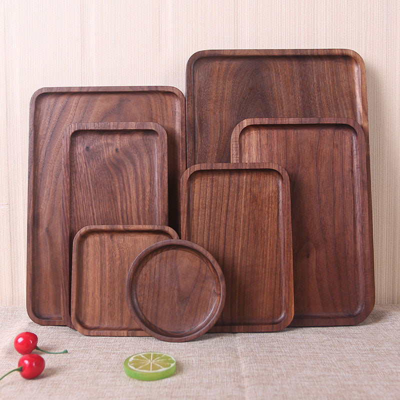 Japanese Style Wooden Black Walnut Plate