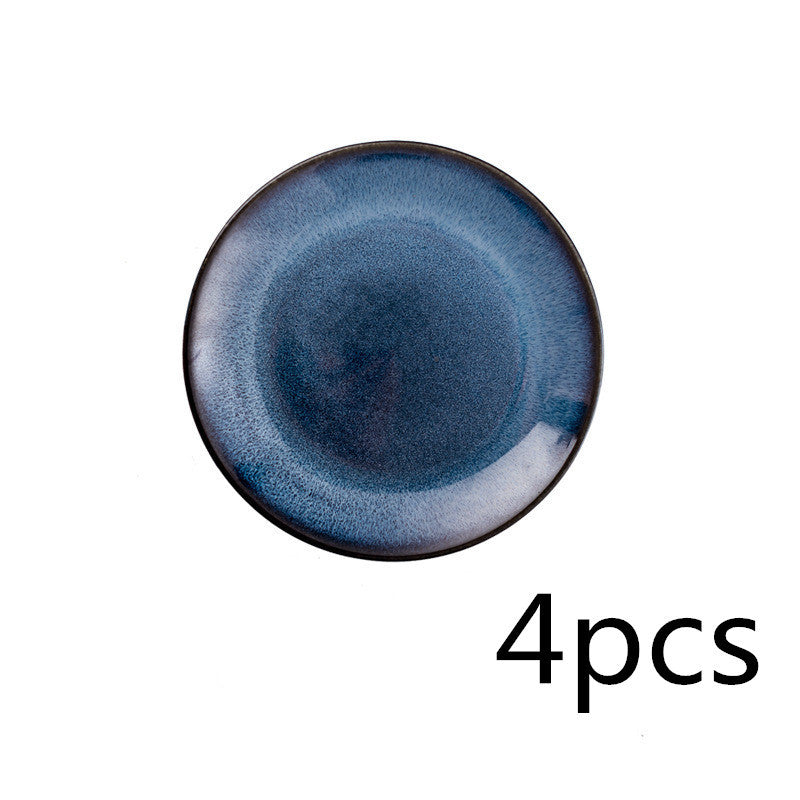 Ceramic Blue Round Plate