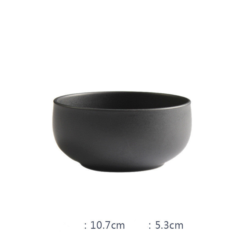 Nordic Ceramic Black Bowls and Plates