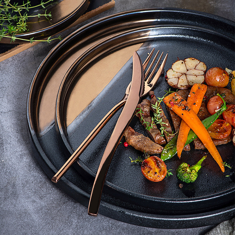 Creative Black Gold Ceramic Plate