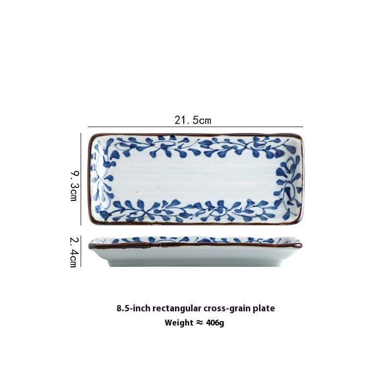 Ceramic Horizontal Long Plate Rectangular Dish Tableware