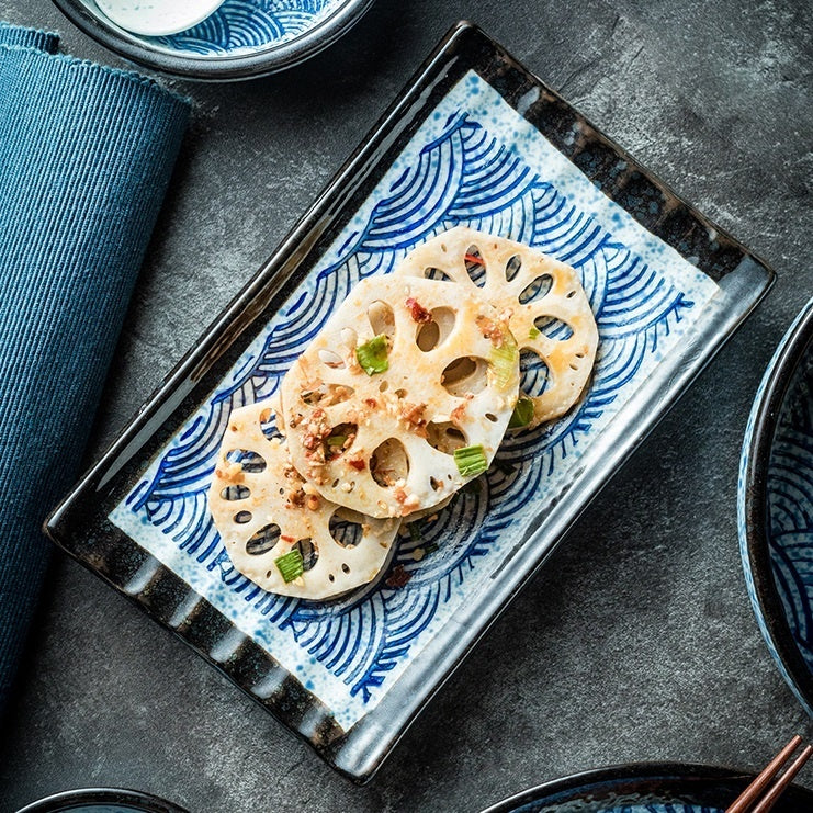 Retro Rectangular Japanese Style Sushi Plate