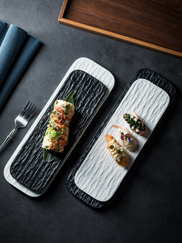 Dugi tanjur sushi roštilj sashimi ljuljački tanjur