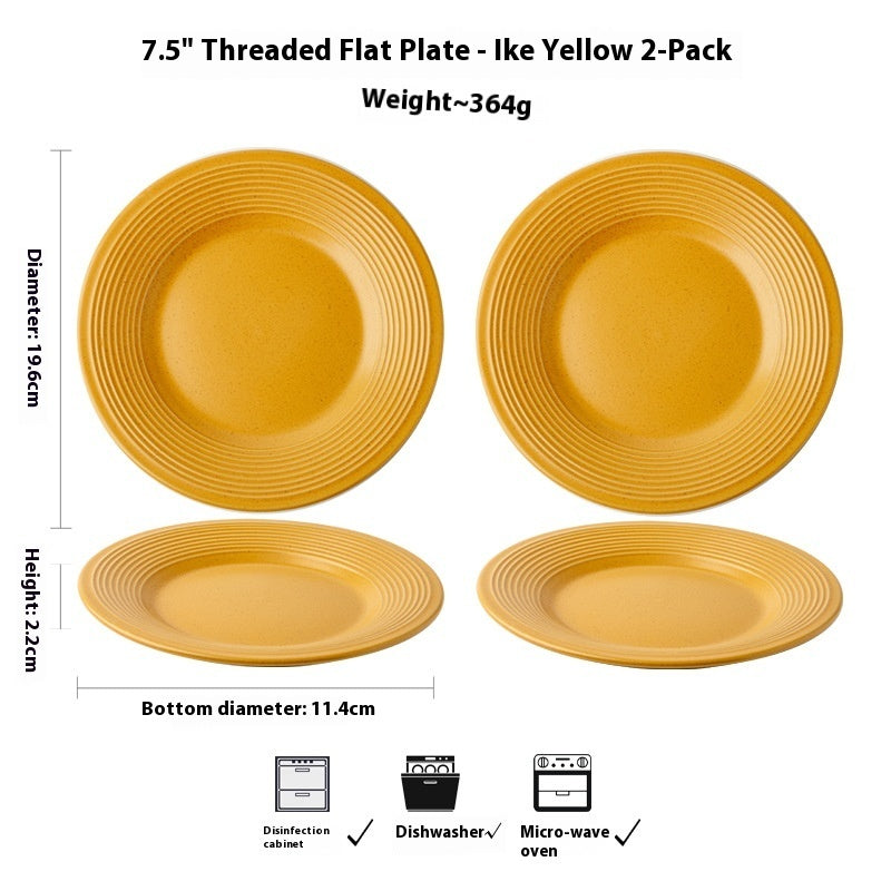 Simple Classic Ceramic Flat Plate Dish