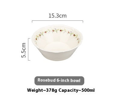 Rose Flat Bowl Home Ceramic Plate