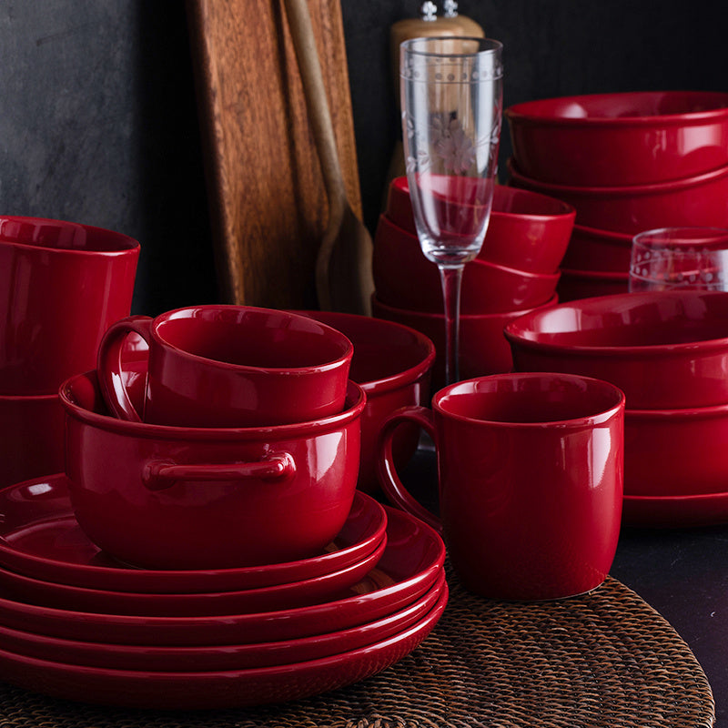 Red Ceramic Dinner Sets