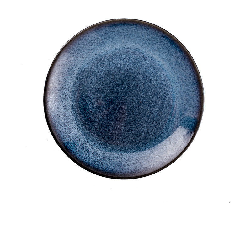 Ceramic Blue Round Plate