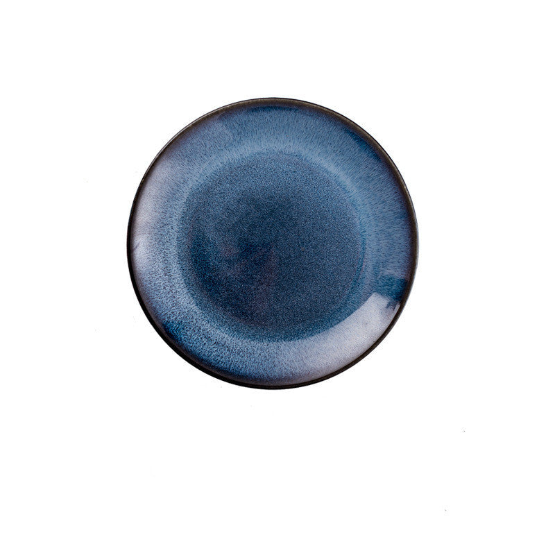 Ceramic Blue Round Plate