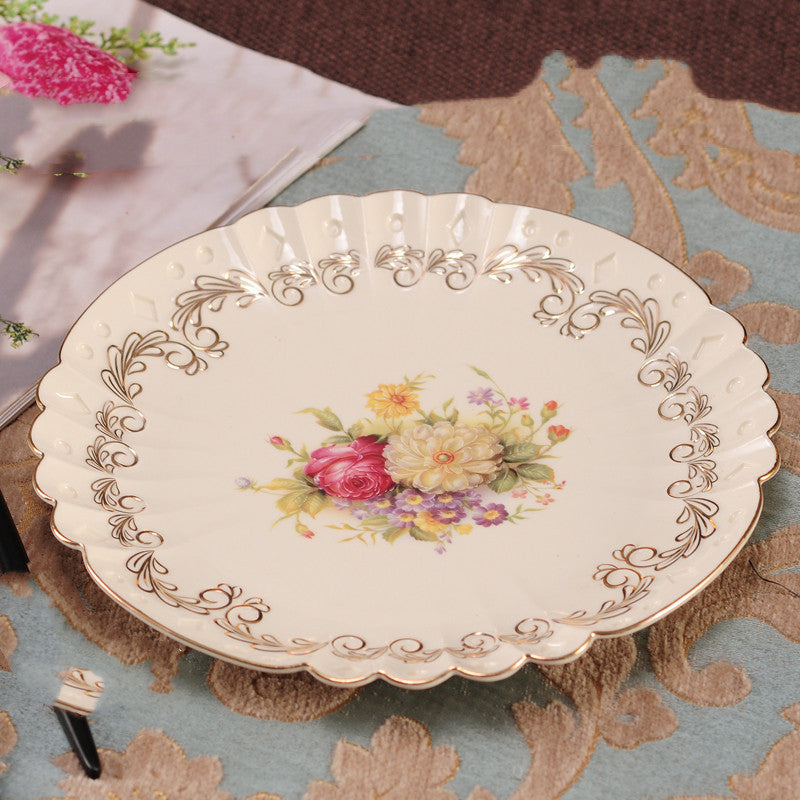 Ceramic Plate Home Creative Round Fruit Plate